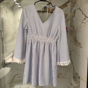 Venus blue and white sundress